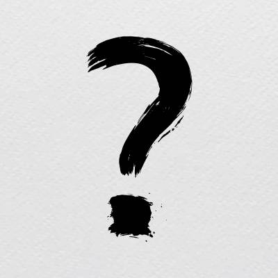 Question mark sign brush stroke trash style typography vector